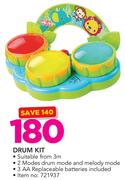 Bright Starts Drum Kit Including 3 AA Batteries