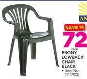 Antracite Ebony Lowback Chair Black