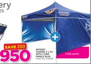 Discovery Adventures Instant Gazebo 3 x 3m With 2 Side Panels Blue