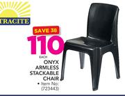 Antracite Onyx Armless Stackable Chair