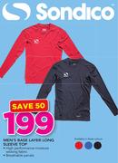 Sondico Men's Base Layer Long Sleeve Top In 3 Colours-Each