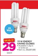 Eurolux 15W Energy Saving Globes-Each