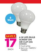 Eurolux 6W LED Bulb Screw On Or Clip On G980ES