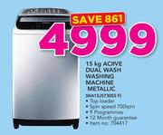 Samsung 15Kg Active Dual Wash Washing Machine Metallic WA15J5730SS F