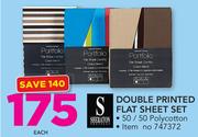 Sheraton Double Printed Flat Sheet Set