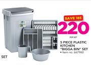 Addis 5 Piece Plastic Kitchen Bigga Bin Set