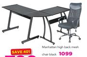 Manhattan High Back Mesh Chair Black