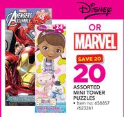 Disney Or Marvel Assorted Mini Tower Puzzles