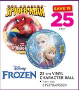 Disney Frozen 23cm Vinyl Character Ball-Each
