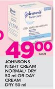 Johnsons Night Cream Normal/Dry 5ml Or Day Cream Dry 50ml-Each