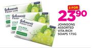 Johnsons Assorted Vita-Rich Soaps-3X175gm