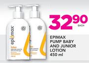 Epimax Pump Baby And Junior Lotion-450ml Each