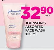Johnson's Assorted Face Wash-150ml Each