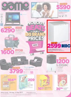 Game Lesotho : Nobody Beats Our Big Brand Prices (24 Aug - 6 Sep 2017), page 1