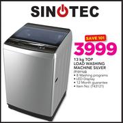 Sinotec 13Kg Top Load Washing Machine Silver T1311LS