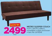 Metro Sleeper Couch In Black Or Brown-Each