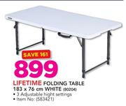 Lifetime Folding Table White (183x76cm) 80204