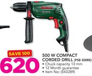 Bosch 500W Compact Corded Drill PSB 500RE