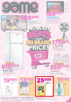 Game Tanzania : Nobody Beats Our Big Brand Prices (24 Aug - 6 Sep 2017), page 1