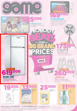 Game Tanzania : Nobody Beats Our Big Brand Prices (24 Aug - 6 Sep 2017), page 1