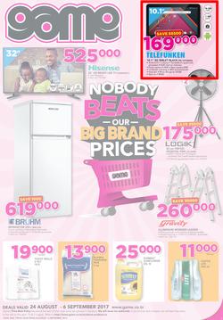 Game Tanzania : Nobody Beats Our Big Brand Prices (24 Aug - 6 Sep 2017), page 1