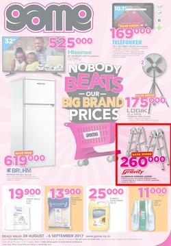 Game Tanzania : Nobody Beats Our Big Brand Prices (24 Aug - 6 Sep 2017), page 1