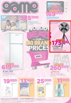 Game Tanzania : Nobody Beats Our Big Brand Prices (24 Aug - 6 Sep 2017), page 1