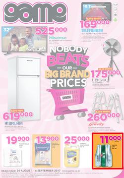 Game Tanzania : Nobody Beats Our Big Brand Prices (24 Aug - 6 Sep 2017), page 1