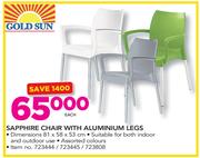 Gold Sun Sapphire Chair With Aluminium Legs-Each