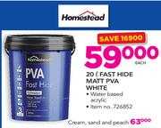 Homestead Fast Hide Matt PVA (Cream, Sand And Peach)-20Ltr Each