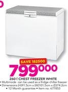 Defy 260Ltr Chest Freezer White