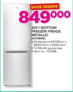 Hisense 359Ltr Bottom Freezer Fridge Metallic H359BME