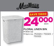 Miss Molly Floral Linen Bin With Lid