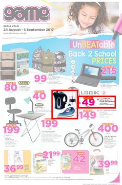 Game Ghana : Unbeatable Back 2 School Prices (24 Aug - 6 Sep 2017), page 1