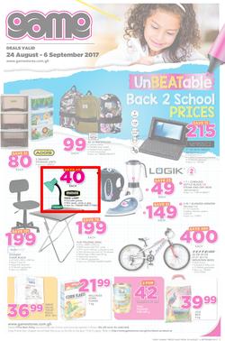 Game Ghana : Unbeatable Back 2 School Prices (24 Aug - 6 Sep 2017), page 1