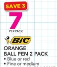 BIC Orange Ball Pen 2 Pack-Per Pack