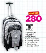 Tosca 3 Division Trolley Backpack