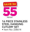 16 Piece Stainless Steel Hanging Cutlery Set-Per Set