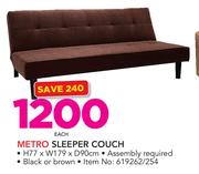 Metro Sleeper Couch In Black Or Brown-Each