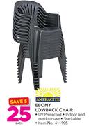 Antracite Ebony Lowback Chair-Each
