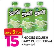 Rhodes Squish Baby Puree-5 x 110ml