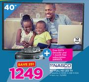 Nasco 40" Full HD LED TV With Free DSTV Decoder And 1 Month Subscription