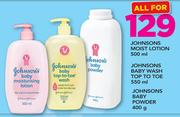 Johnsons Moist Lotion-500ml, Johnsons Baby Wash Top To Toe-550ml, Johnsons Baby Powder-400g-All For