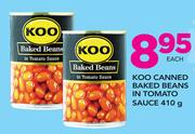 Koo Canned baked Beans In Tomato sauce-410g Each
