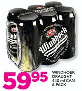 Windhoek Draught Can 6 Pack-440ml