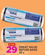 Great Value Refuse Bags-2 x 20's