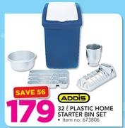 Addis 32Ltr Plastic Home Starter Bin Set