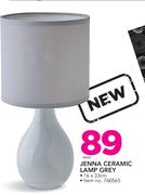 Jenna Ceramic Lamp Grey-16 x 33cm Each