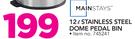 Mainstays 12Ltr Stainless Steel Dome Pedal Bin