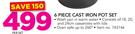 Mainstays 6 Piece Cast Iron Pot Set-Per Set